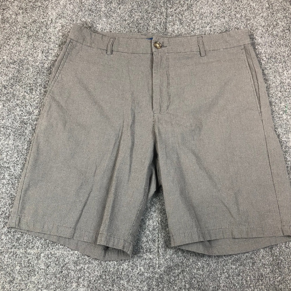 Old Navy Mens Grey Micro Check Flat Front Shorts Size 36 9 Inch Inseam